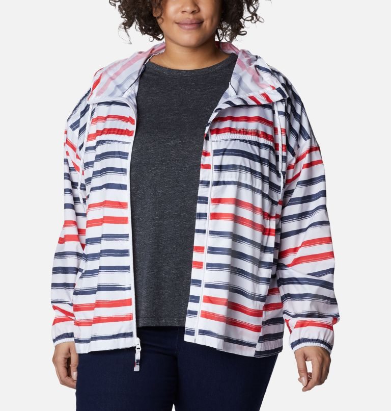 Women's Columbia Flash Challenger Novelty Windbreaker Jackets Stripe | Plus Size CA-UC501